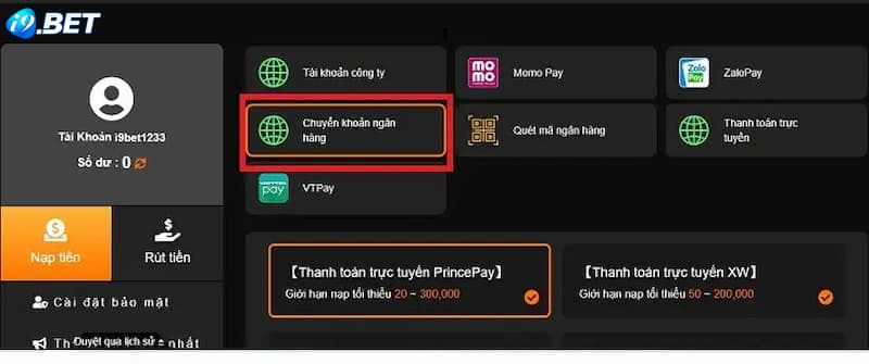 lỗi nạp tiền